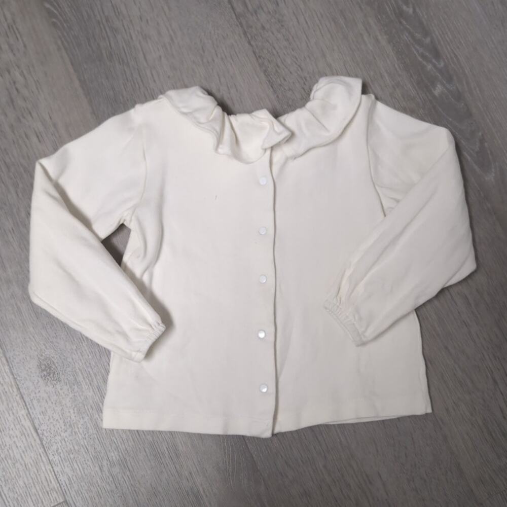 Babidu White Ruffle Top | 4T - Picture 3 of 4
